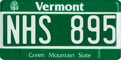 VT license plate NHS895