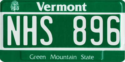 VT license plate NHS896