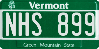 VT license plate NHS899