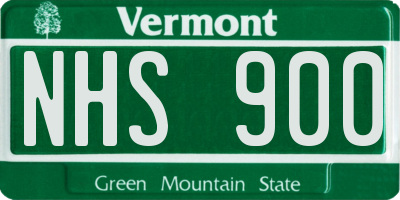 VT license plate NHS900