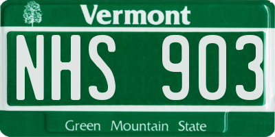 VT license plate NHS903