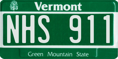 VT license plate NHS911