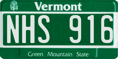 VT license plate NHS916