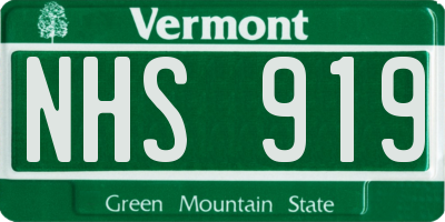 VT license plate NHS919