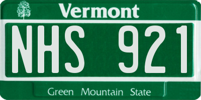 VT license plate NHS921