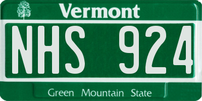 VT license plate NHS924
