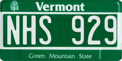 VT license plate NHS929