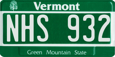 VT license plate NHS932