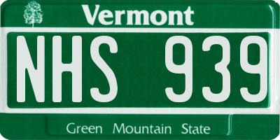 VT license plate NHS939