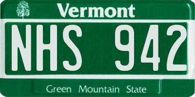 VT license plate NHS942