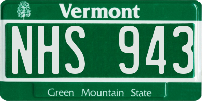 VT license plate NHS943