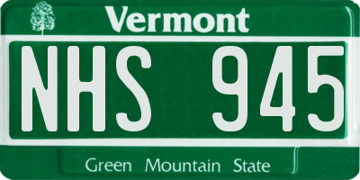 VT license plate NHS945