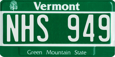 VT license plate NHS949