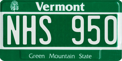 VT license plate NHS950