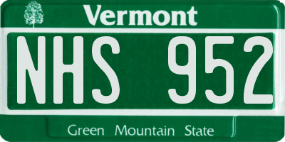 VT license plate NHS952