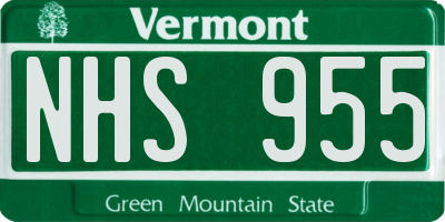 VT license plate NHS955