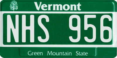 VT license plate NHS956