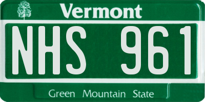 VT license plate NHS961