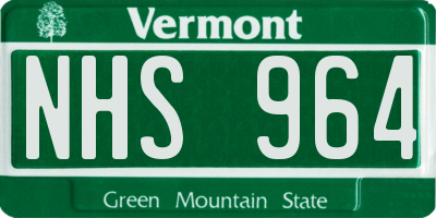 VT license plate NHS964
