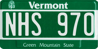 VT license plate NHS970