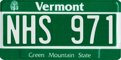 VT license plate NHS971