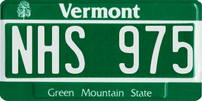 VT license plate NHS975