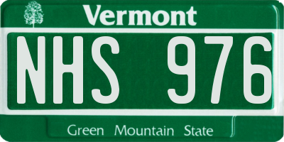 VT license plate NHS976