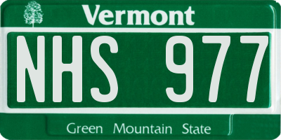 VT license plate NHS977