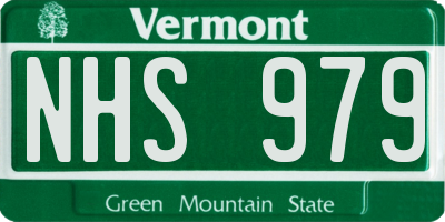 VT license plate NHS979