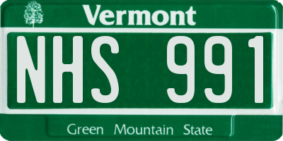 VT license plate NHS991