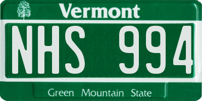VT license plate NHS994