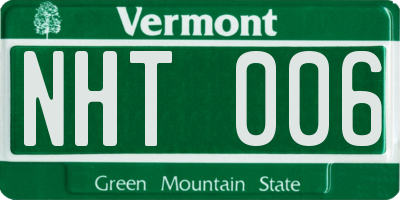 VT license plate NHT006