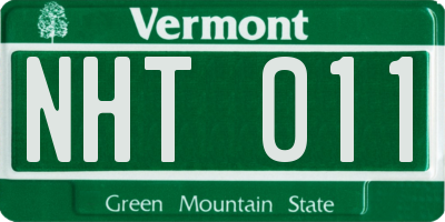 VT license plate NHT011