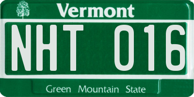 VT license plate NHT016