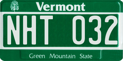 VT license plate NHT032