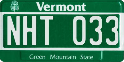 VT license plate NHT033