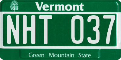 VT license plate NHT037