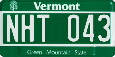 VT license plate NHT043