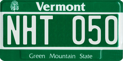 VT license plate NHT050