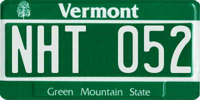 VT license plate NHT052
