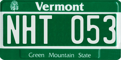 VT license plate NHT053