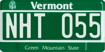 VT license plate NHT055