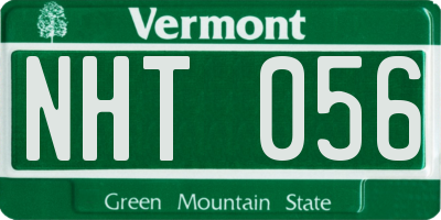 VT license plate NHT056