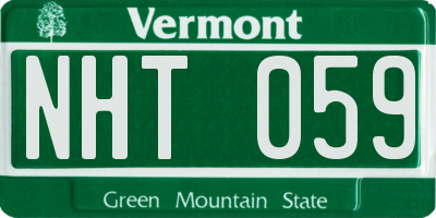 VT license plate NHT059