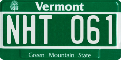 VT license plate NHT061
