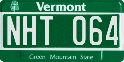 VT license plate NHT064