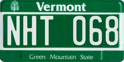 VT license plate NHT068