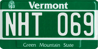VT license plate NHT069