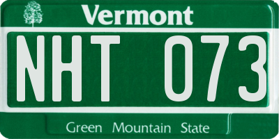VT license plate NHT073
