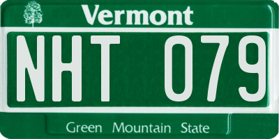 VT license plate NHT079